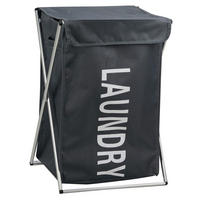 KORPA ZA VEŠ     39/56/35 cm     - bela/crna, Osnovno, metal/tekstil (39/56/35cm) - Ambia Home