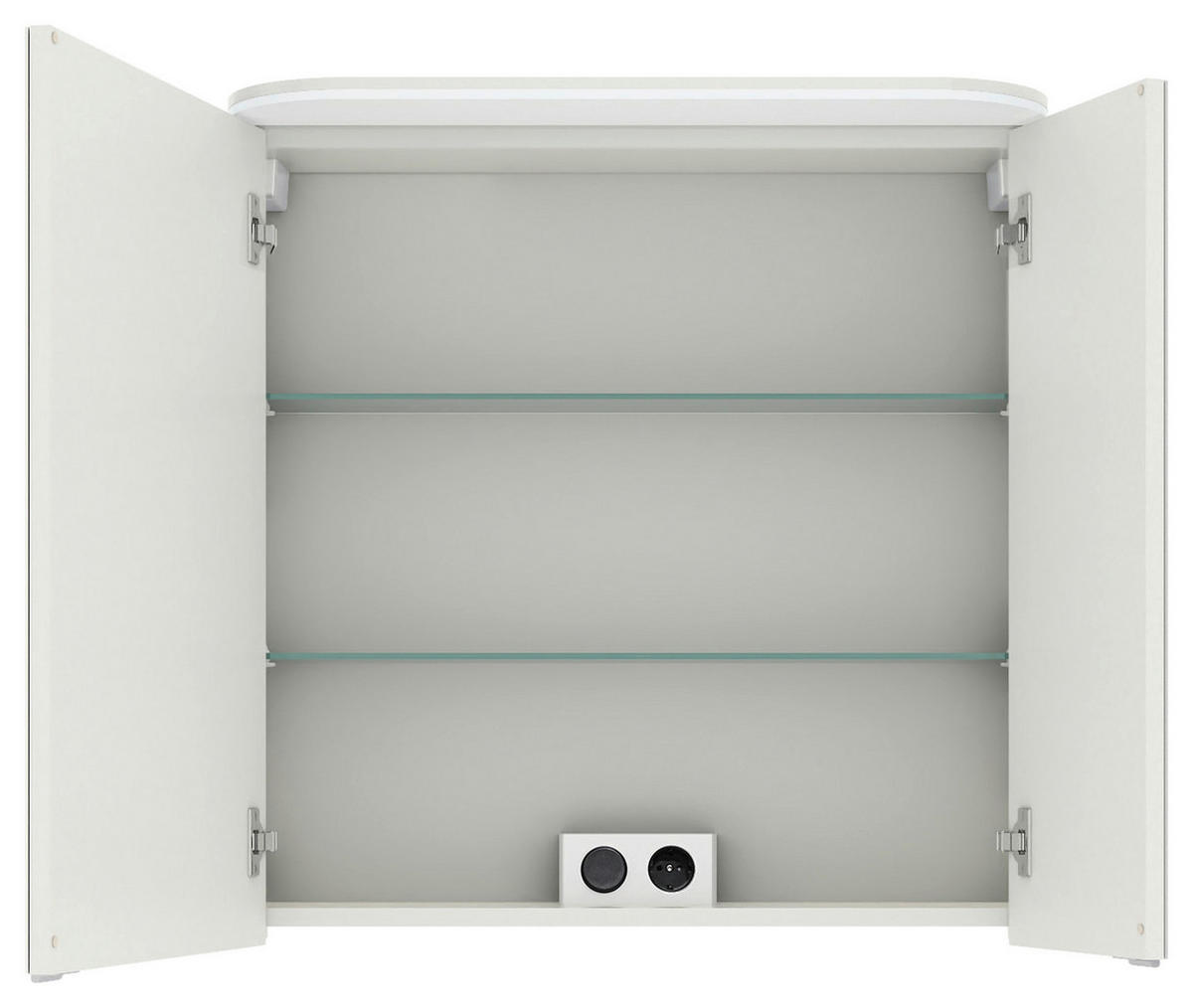 SPIEGELSCHRANK 70/72,3/17 cm  - Chromfarben/Weiß, KONVENTIONELL, Glas/Holzwerkstoff (70/72,3/17cm) - Pelipal