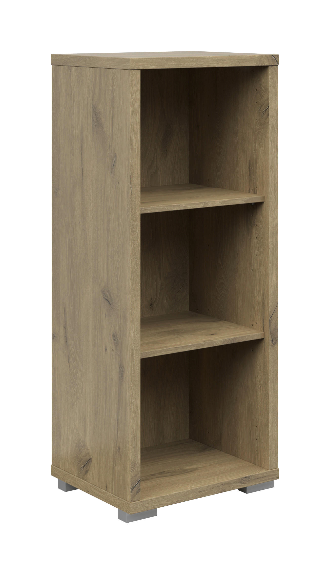 AKTENREGAL 43/107,2/39,5 cm  - Eichefarben/Silberfarben, Konventionell, Holzwerkstoff/Kunststoff (43/107,2/39,5cm) - Voleo