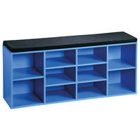 SCHUHREGAL Blau, Schwarz  - Blau/Schwarz, Basics, Holzwerkstoff/Textil (103,5/48/29,5cm) - Kesper