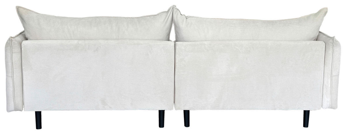 2-SITZER-SOFA in Cord Creme  - Creme/Schwarz, Design, Kunststoff/Textil (262/91/115cm) - MID.YOU