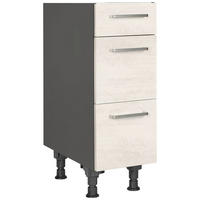 SCHUBKASTENUNTERSCHRANK 30/87/56 cm  in Weiß  - Schieferfarben/Edelstahlfarben, MODERN, Holzwerkstoff/Metall (30/87/56cm) - Nobilia