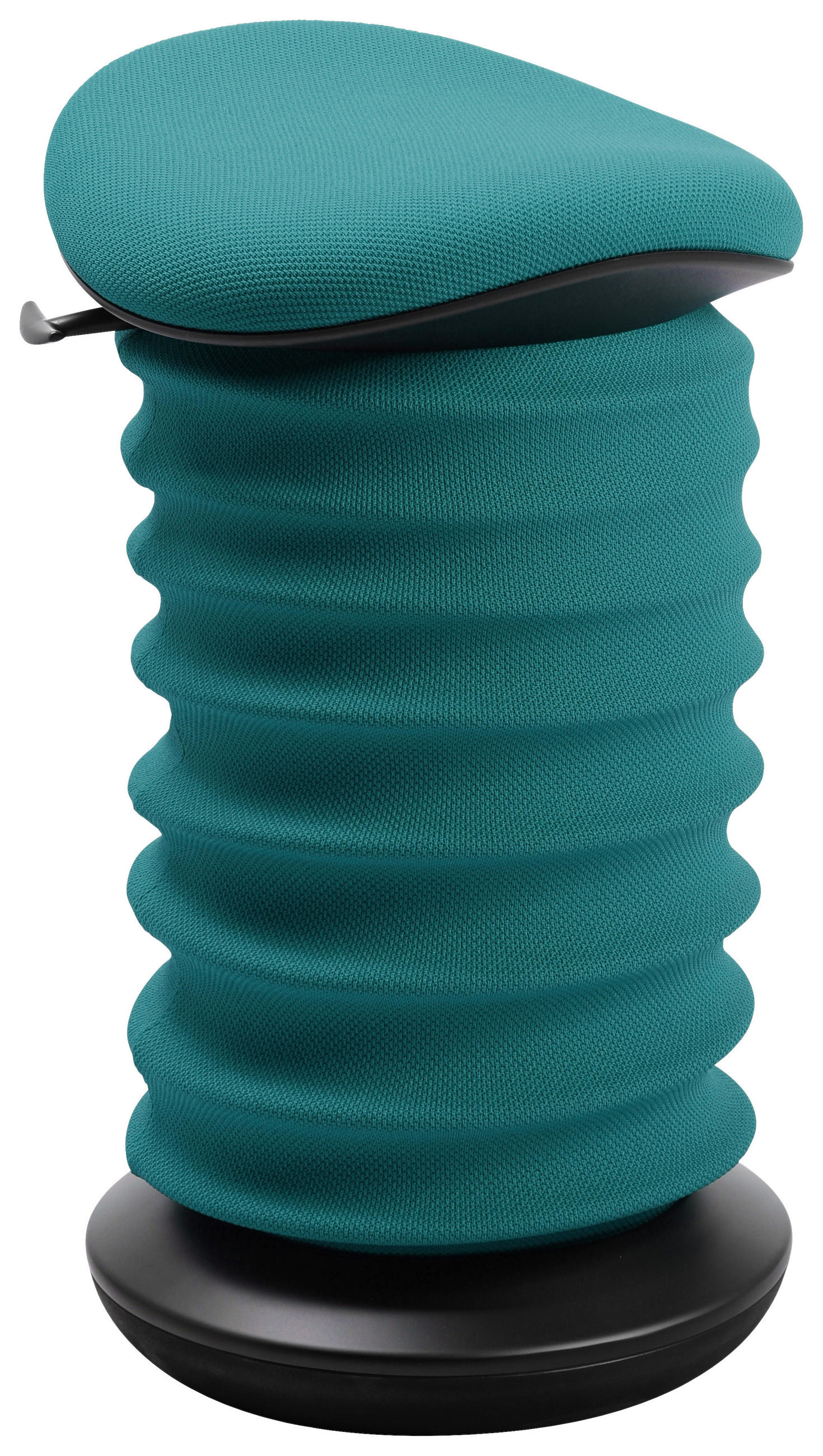 BÜROHOCKER Schwarz, Petrol  - Petrol/Schwarz, Design, Kunststoff/Textil (37,5/53-64/36cm) - Topstar