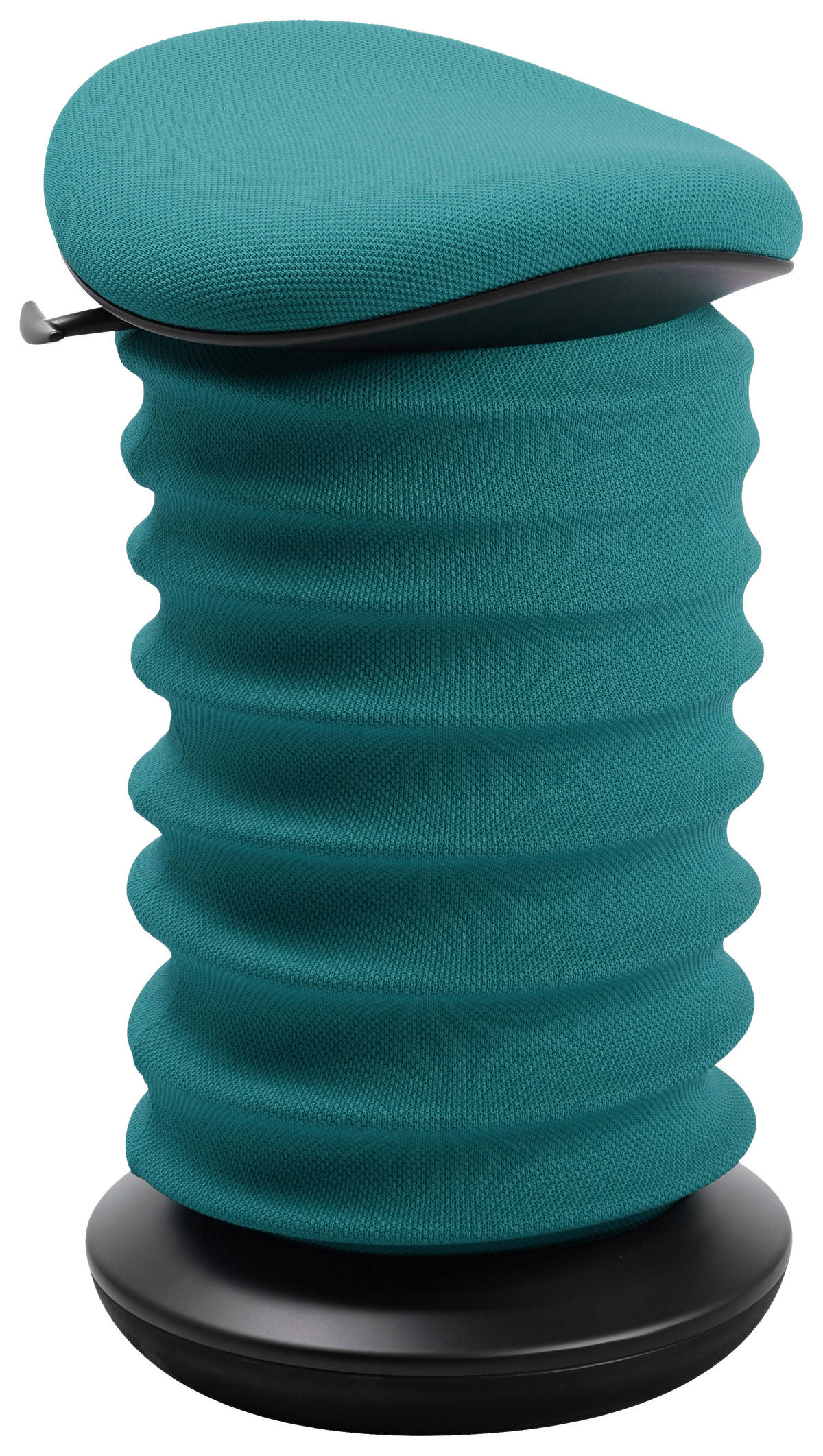 BÜROHOCKER Schwarz, Petrol  - Petrol/Schwarz, Design, Kunststoff/Textil (37,5/53-64/36cm) - Topstar