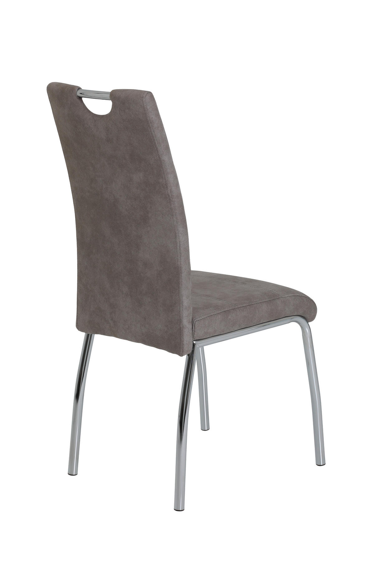 STUHL-SET 4 Stück  in Stahl Mikrofaser Metall, Textil  - Chromfarben/Grau, MODERN, Textil/Metall (44/98/61cm) - MID.YOU