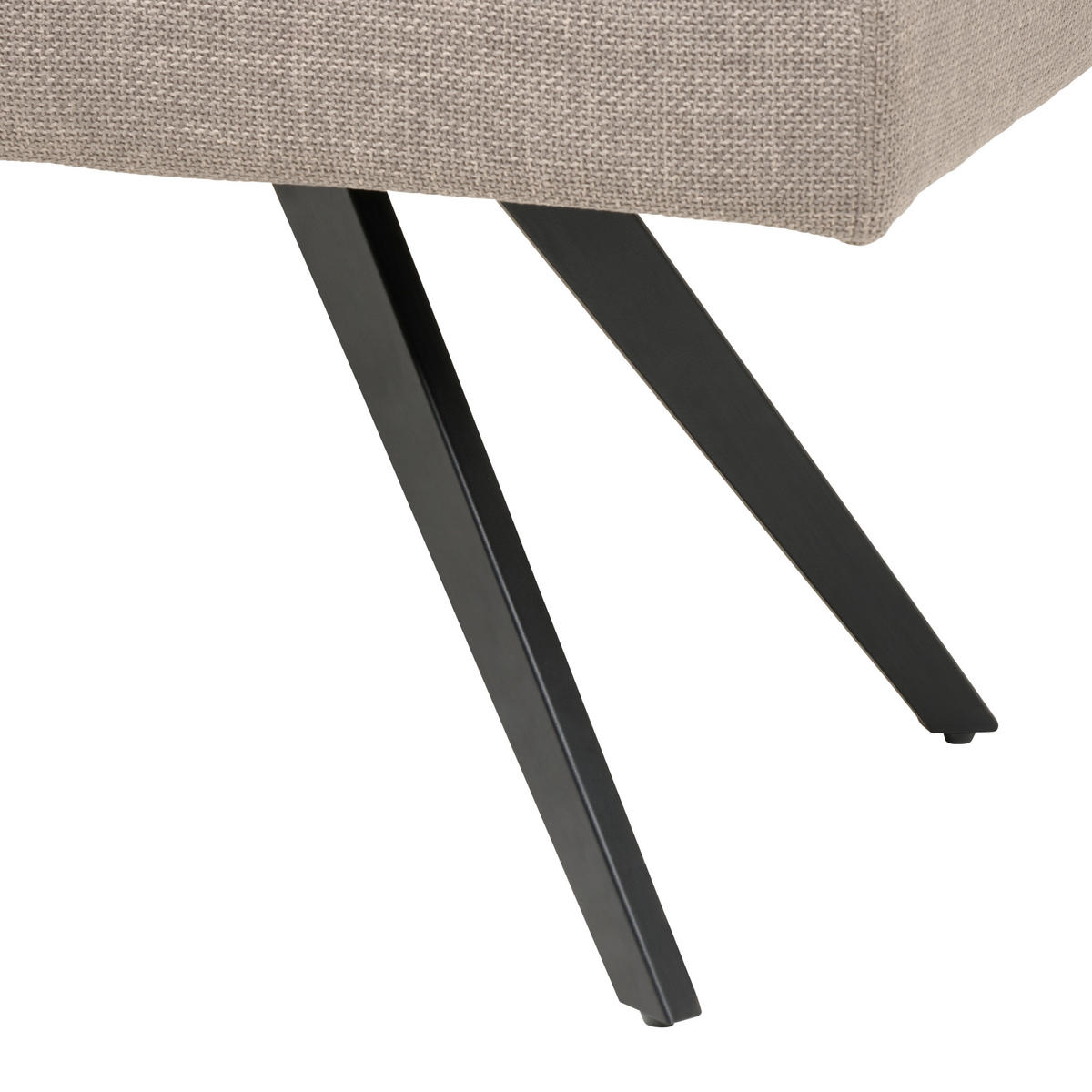 SITZBANK 140/49/47 cm Webstoff Hellgrau  - Hellgrau/Schwarz, KONVENTIONELL, Textil/Metall (140/49/47cm) - MID.YOU