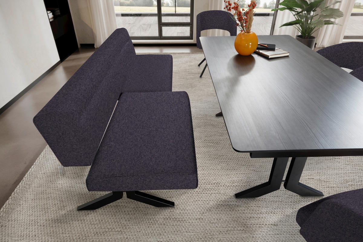 SITZBANK in Metall, Textil Anthrazit  - Anthrazit/Schwarz, Konventionell, Textil/Metall (220/87/70-86cm) - Moderano