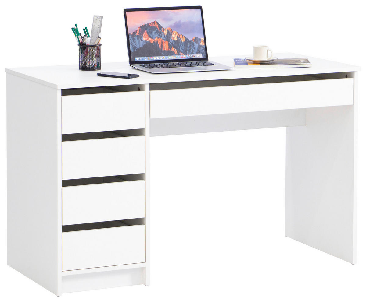 SCHREIBTISCH  Weiss  - Weiss, Modern, Holzwerkstoff (120/76/55cm) - MID.YOU