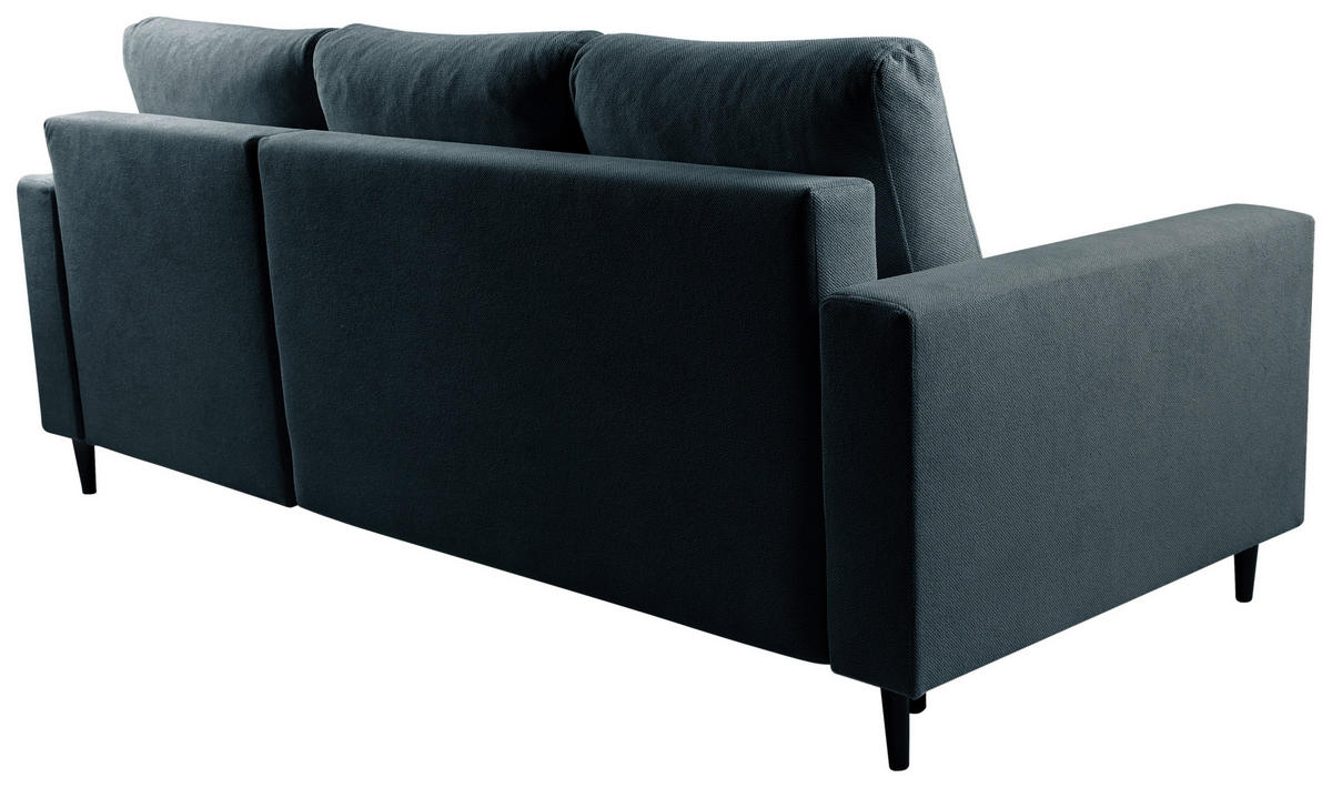 ECKSOFA in Struktur Anthrazit  - Anthrazit/Schwarz, Modern, Holz/Kunststoff (230/145cm) - MID.YOU