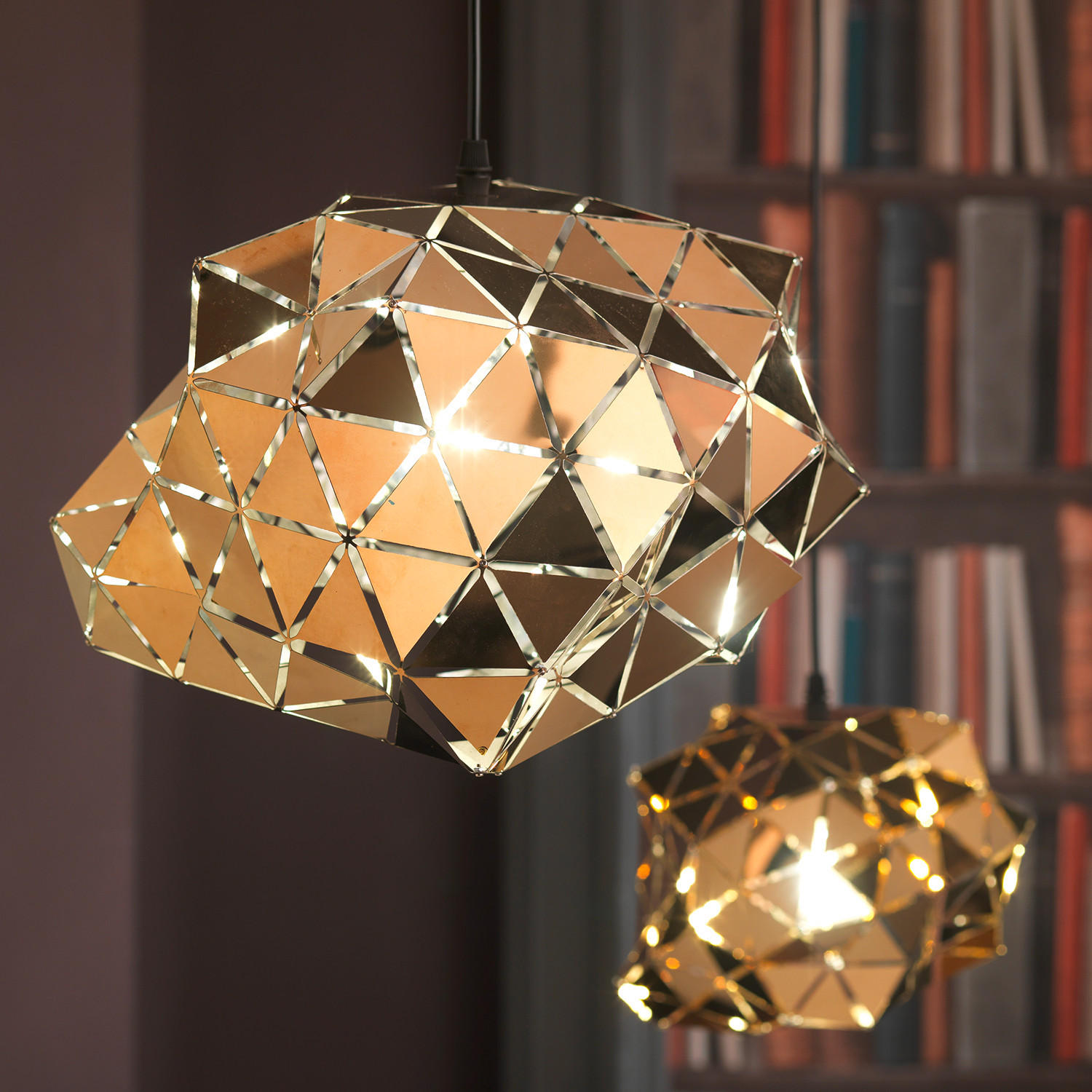 PENDELLEUCHTE 35/35/128 cm - Goldfarben, Design, Metall (35/35/128cm)