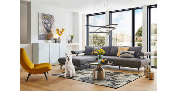 ECKSOFA  in Mikrofaser Anthrazit  224/305 cm  - Anthrazit/Schwarz, Design, Textil/Metall (224/305cm) - Dieter Knoll