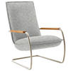SESSEL in Flachgewebe Hellgrau  - Edelstahlfarben/Eichefarben, Design, Holz/Textil (76/105/87cm) - Koinor