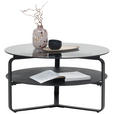 COUCHTISCH in Metall, Glas 80/80/44 cm  - Schwarz/Grau, Design, Glas/Metall (80/80/44cm) - Novel
