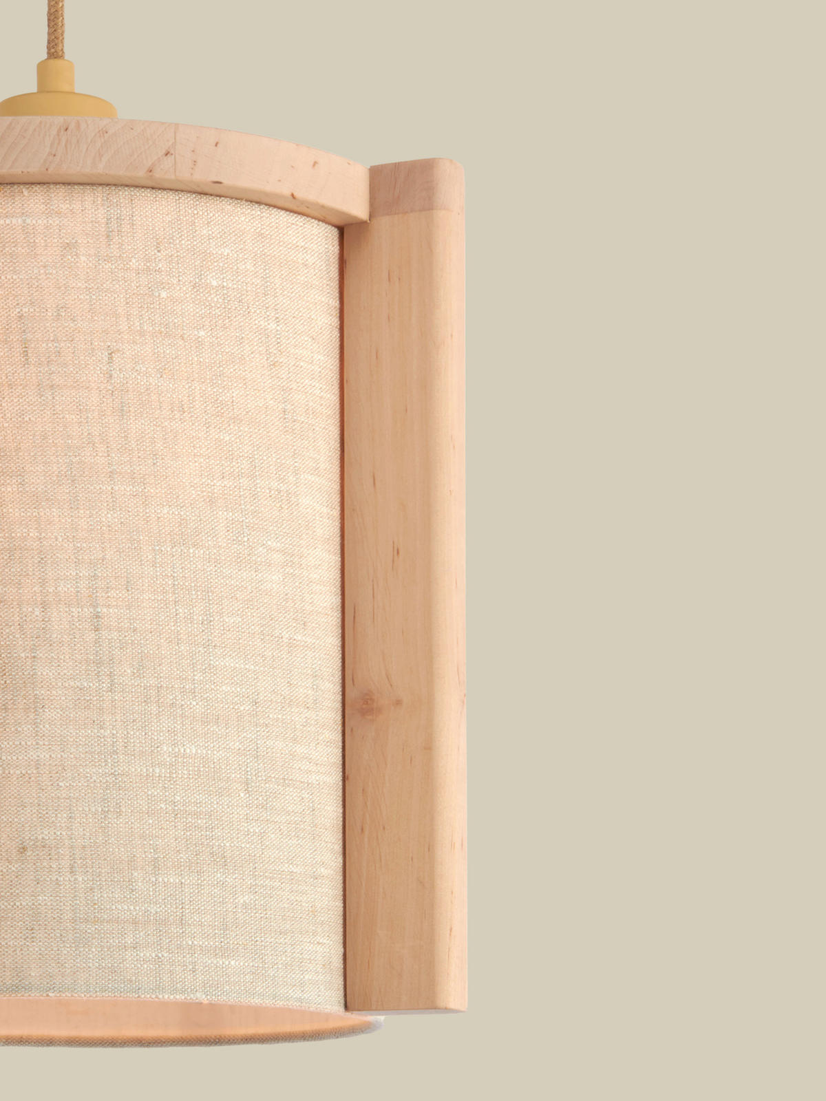 HÄNGELEUCHTE Good & Mojo 25/25/280 cm  - Erlefarben/Beigebraun, Trend, Holz/Textil (25/25/280cm) - Good & Mojo