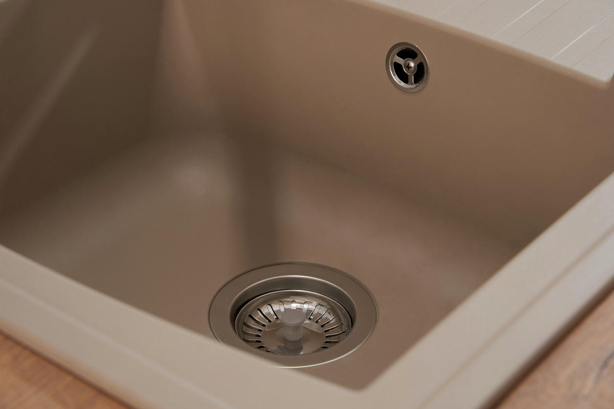 SPÜLE 1712BOSTON86X50B  - Beige, Trend, Glas/Kunststoff (86/20/50cm) - Respekta