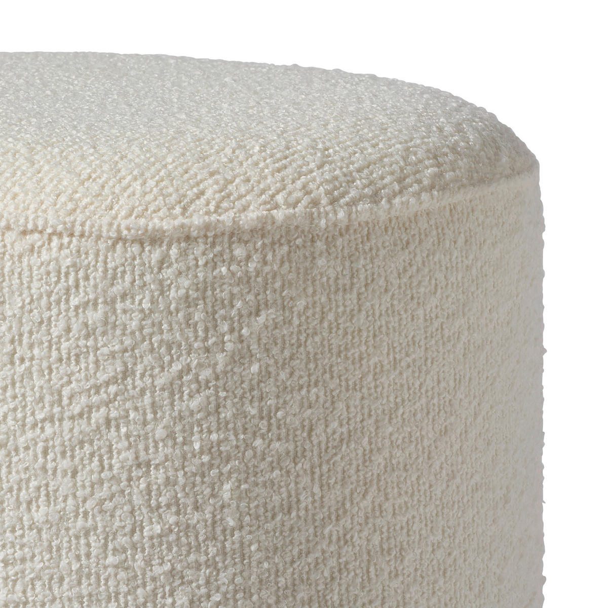 POUF Bouclé Weiß 56.5/35/40/50/36.5/35 cm  - Weiß, Design, Holzwerkstoff/Textil (56.5/35/40/50/36.5/35cm) - MID.YOU