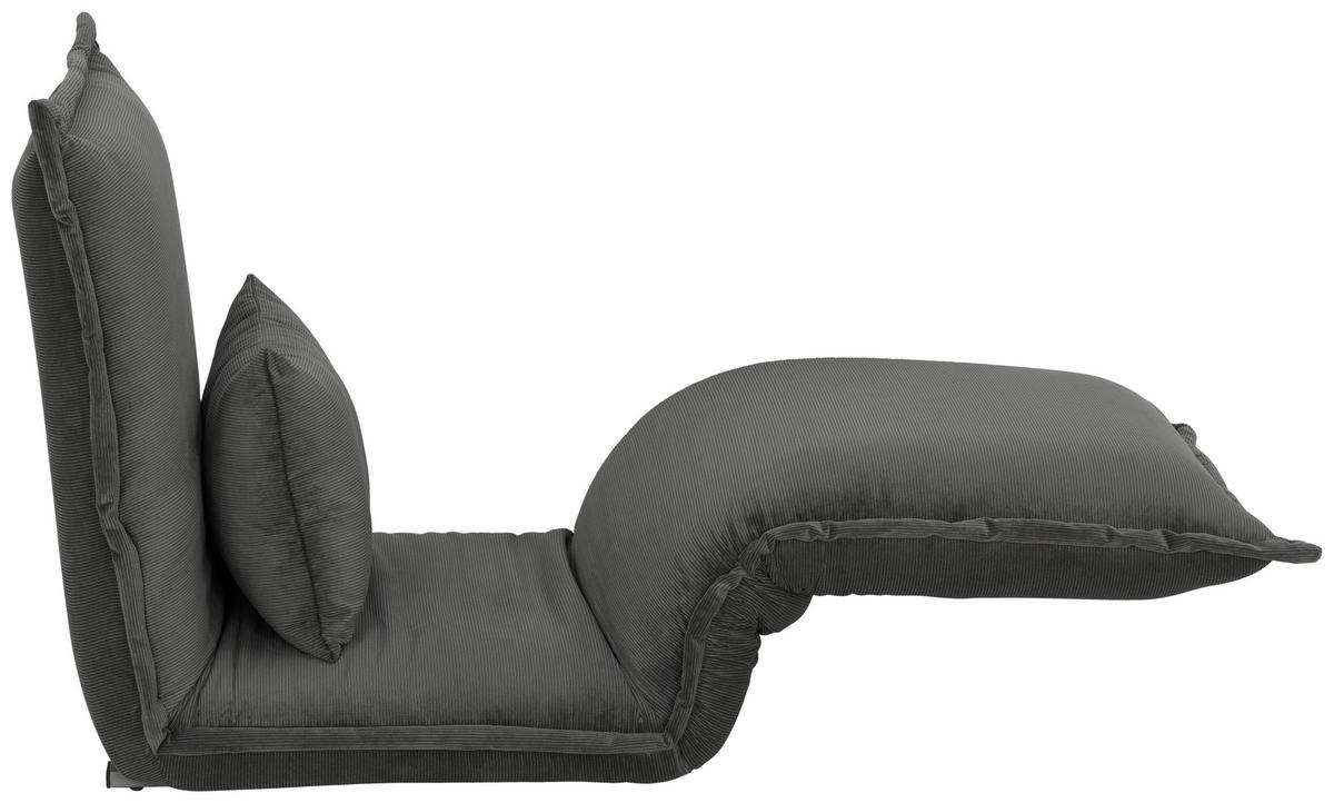 SCHLAFSESSEL Cord Grau    - Silberfarben/Grau, MODERN, Textil/Metall (77/73/87cm) - MID.YOU