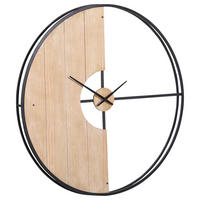 WANDUHR  Naturfarben, Schwarz  - Schwarz/Naturfarben, Trend, Holz/Holzwerkstoff (90/5cm)