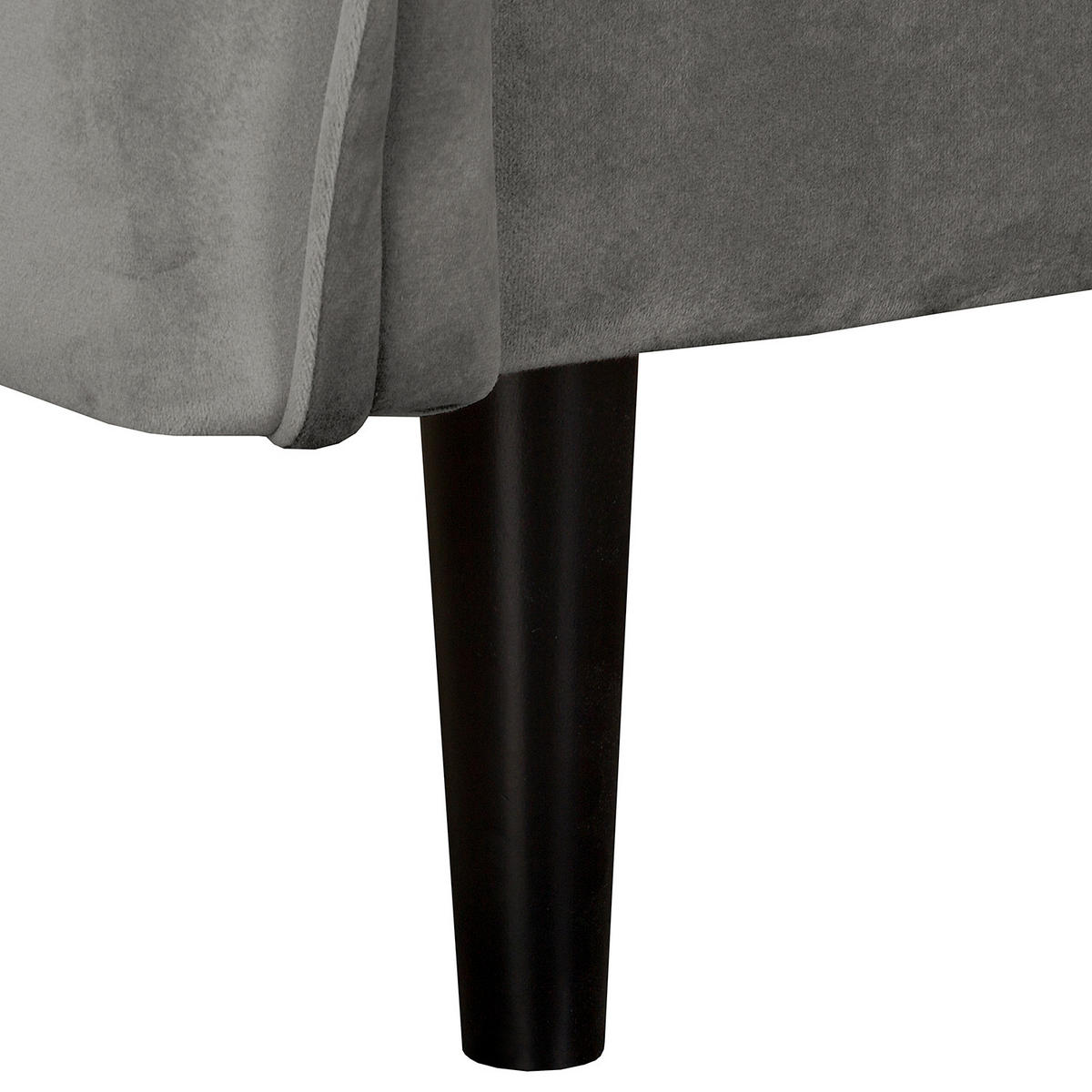 SESSEL in Samt Grau  - Schwarz/Grau, Design, Holz/Textil (74/86/100cm) - P & B