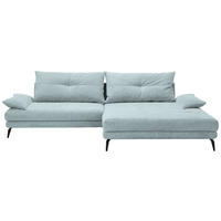 HÖRNSOFFA i flatväv ljusblå  - ljusblå/svart, Klassisk, metall/textil (294/176cm) - MID.YOU