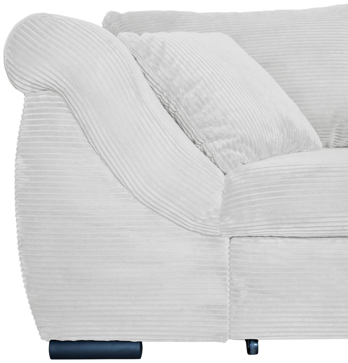 ECKSOFA Perlmutt Cord Zierkissen, Rückenkissen, Bettkasten, Schlaffunktion, Rücken echt, Liegefläche im Originalstoff  - Perlmutt/Schwarz, KONVENTIONELL, Textil/Metall (258/168cm) - Carryhome