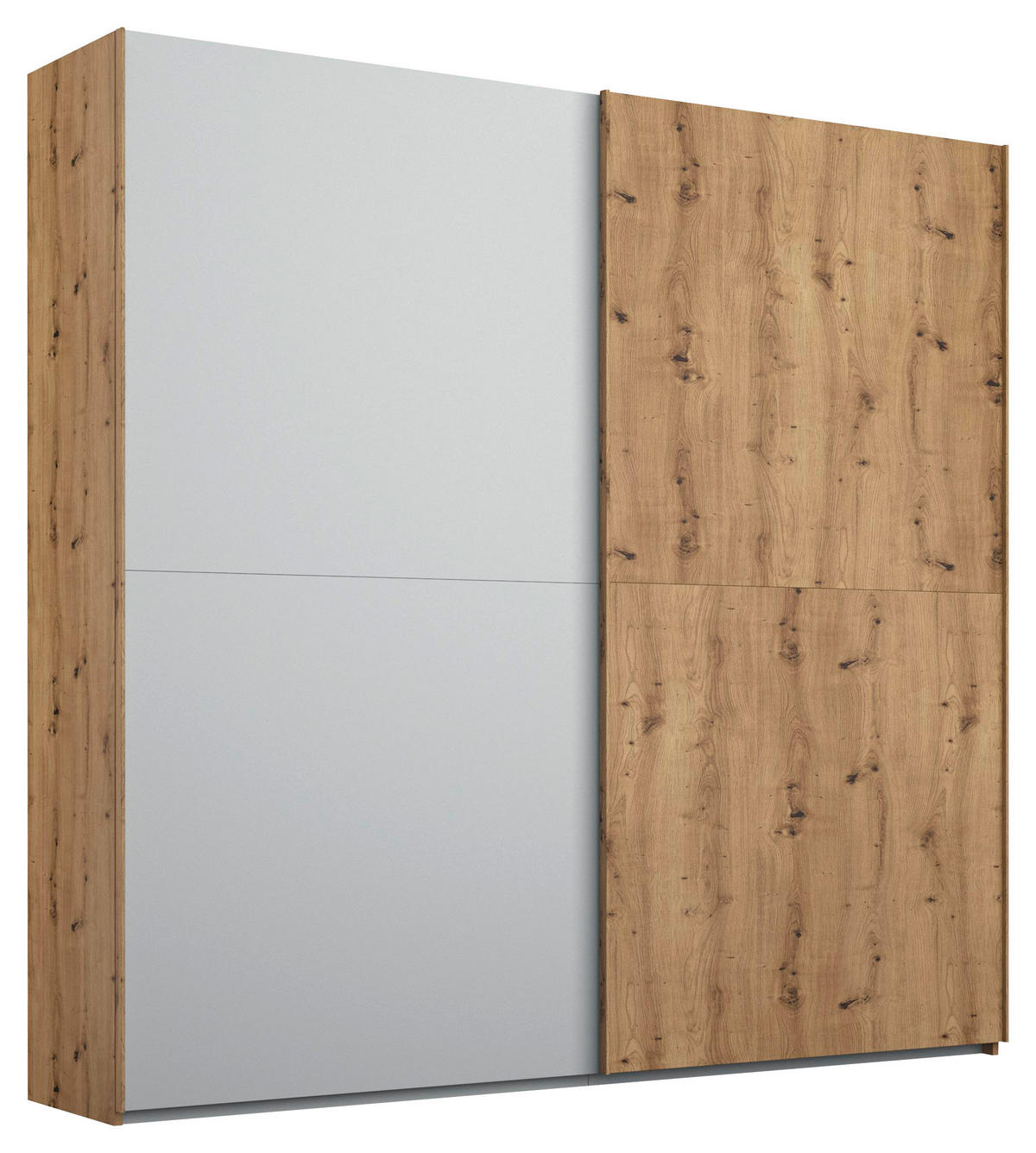 SCHWEBETÜRENSCHRANK  in Grau, Eichefarben  - Eichefarben/Grau, Trend, Holzwerkstoff (201/223/68cm) - Stylife