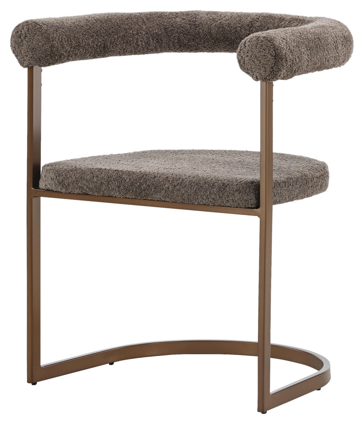 STUHL-SET 2 Stück  in Stahl Bouclé Metall, Textil  - Braun/Grau, Design, Textil/Metall (65/75/54cm) - Livetastic