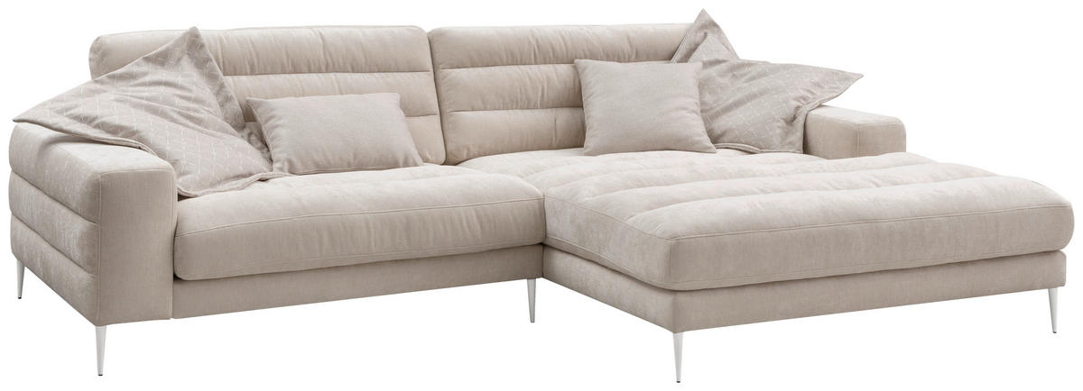 ECKSOFA  in Chenille Naturfarben  293/207 cm  - Naturfarben, Design, Textil/Metall (293/207cm) - Dieter Knoll