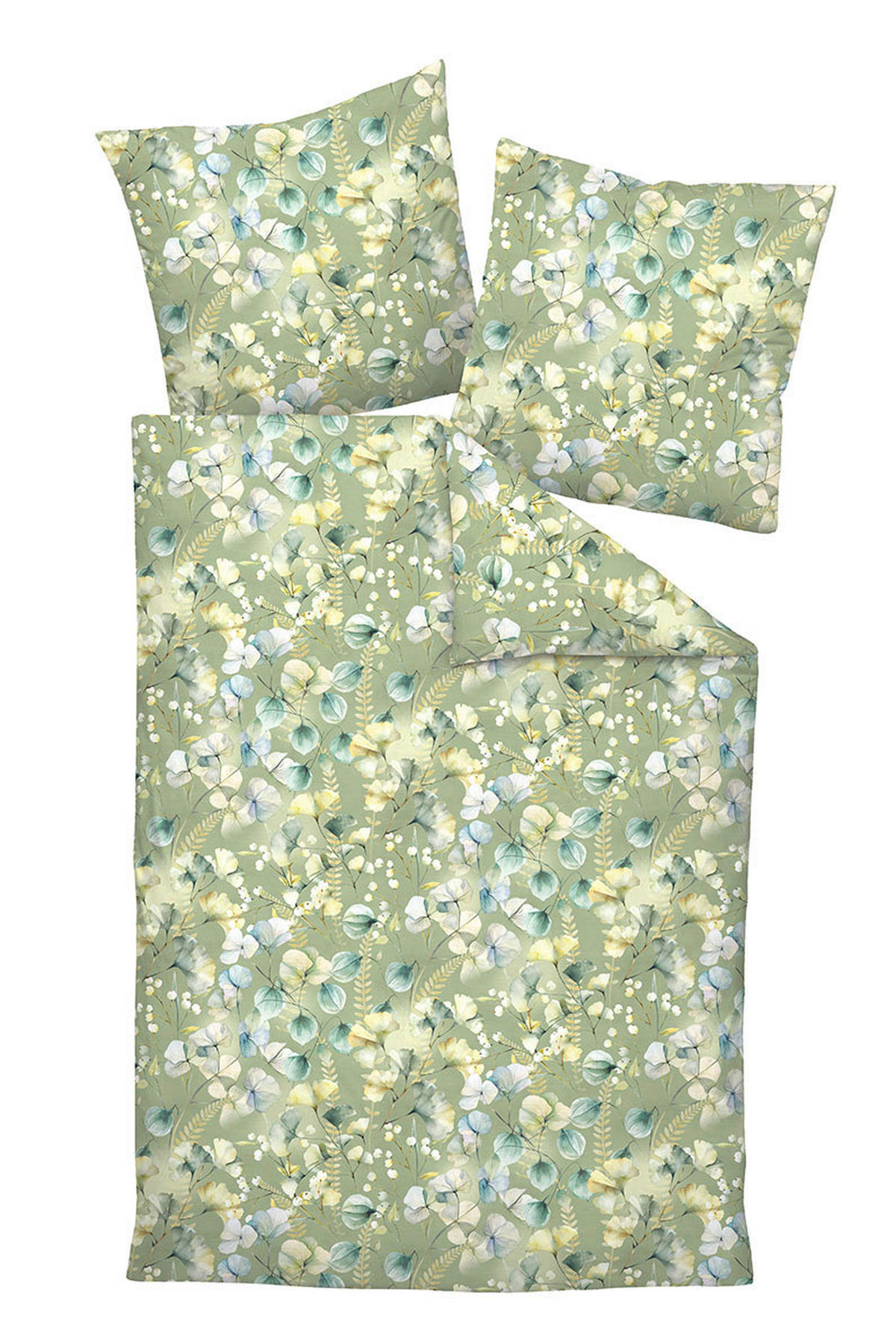 BETTWÄSCHE Makosatin 135/200 cm  - Grün, Design, Textil (135/200cm) - Janine