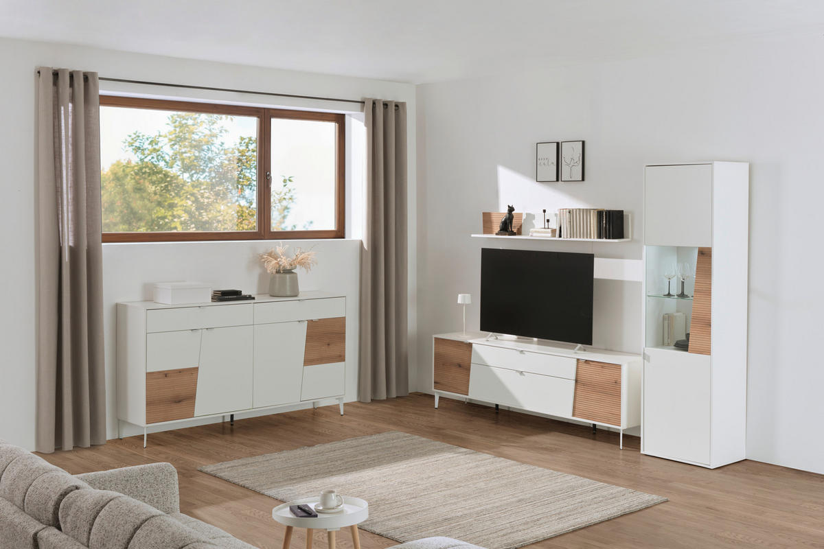 WANDBOARD  150/19/22 cm  - Eichefarben/Weiß, KONVENTIONELL, Holzwerkstoff (150/19/22cm) - Stylife