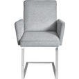 ARMLEHNSTUHL  in Stahl Chenille  - Chromfarben/Hellgrau, Design, Textil/Metall (56/92/60cm) - Dieter Knoll
