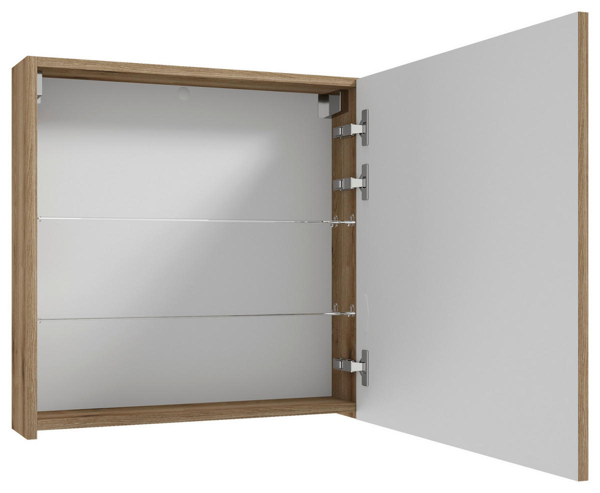 SPIEGELSCHRANK 60/60/15 cm  - Eichefarben, MODERN, Glas/Holzwerkstoff (60/60/15cm) - MID.YOU