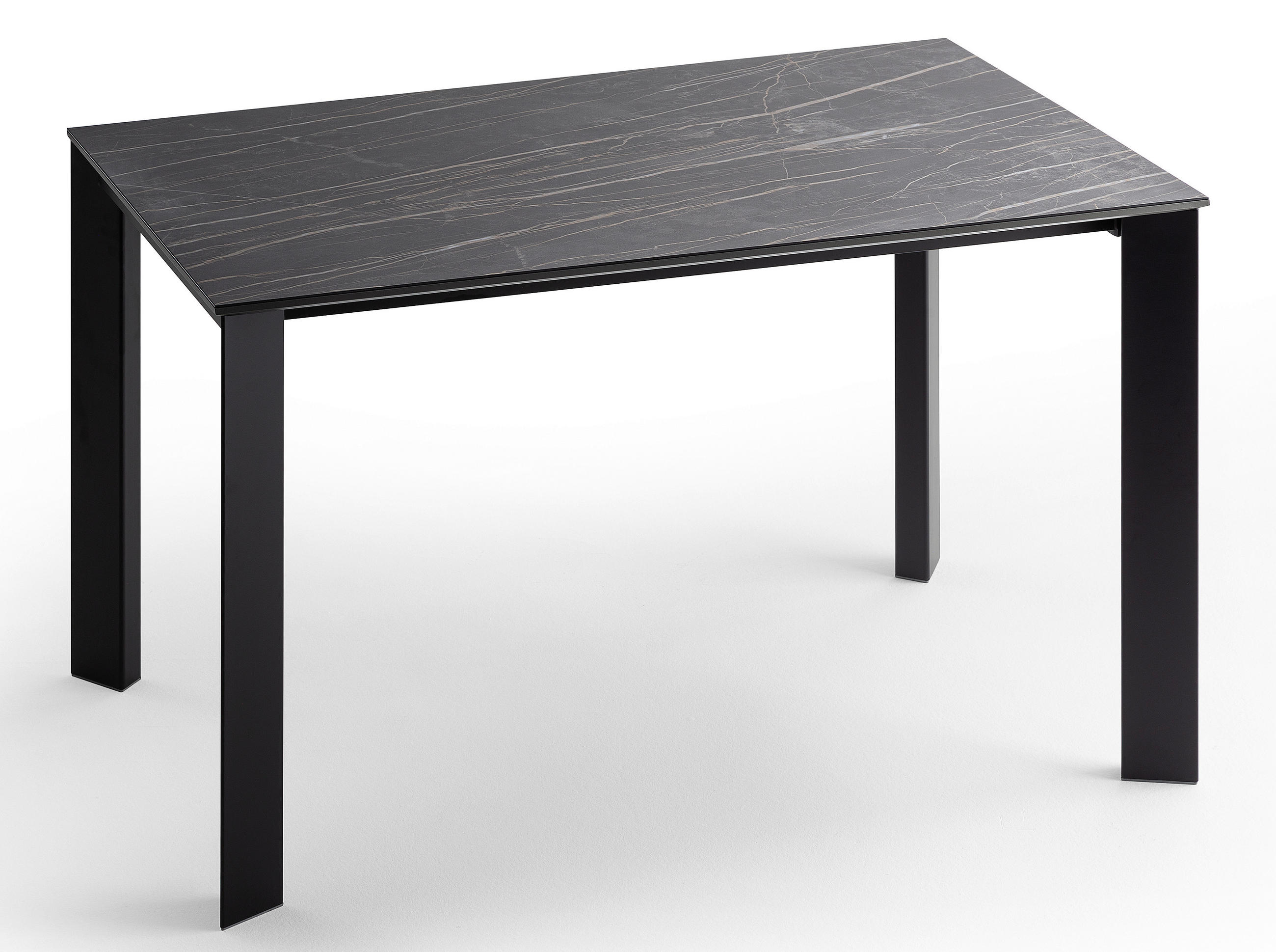 ESSTISCH Grau, Schwarz rechteckig  ausziehbar, in verschiedenen Größen erhältlich  - Schwarz/Grau, Design, Keramik/Metall (120-180/80/75cm) - home24