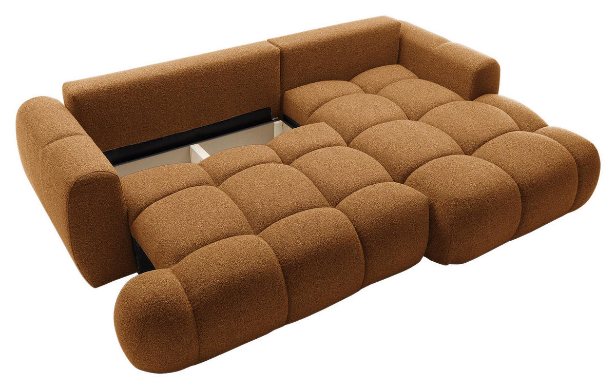 ECKSOFA Dunkelgelb Struktur  - Dunkelgelb/Schwarz, KONVENTIONELL, Kunststoff/Textil (272/172cm) - Carryhome