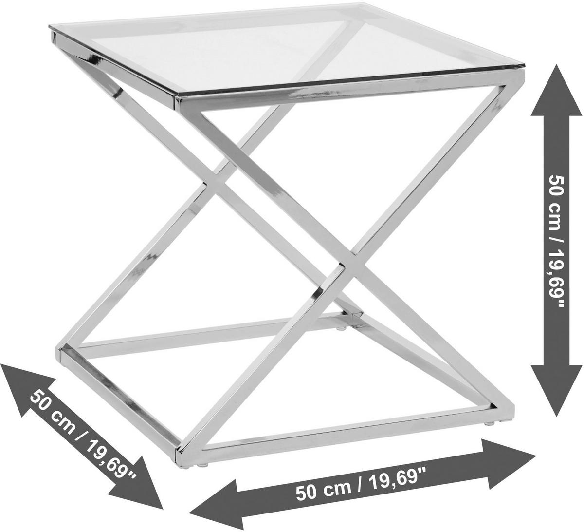 BEISTELLTISCH 50/50/50 cm Klar, Goldfarben  - Klar/Goldfarben, MODERN, Glas/Metall (50/50/50cm) - Livetastic