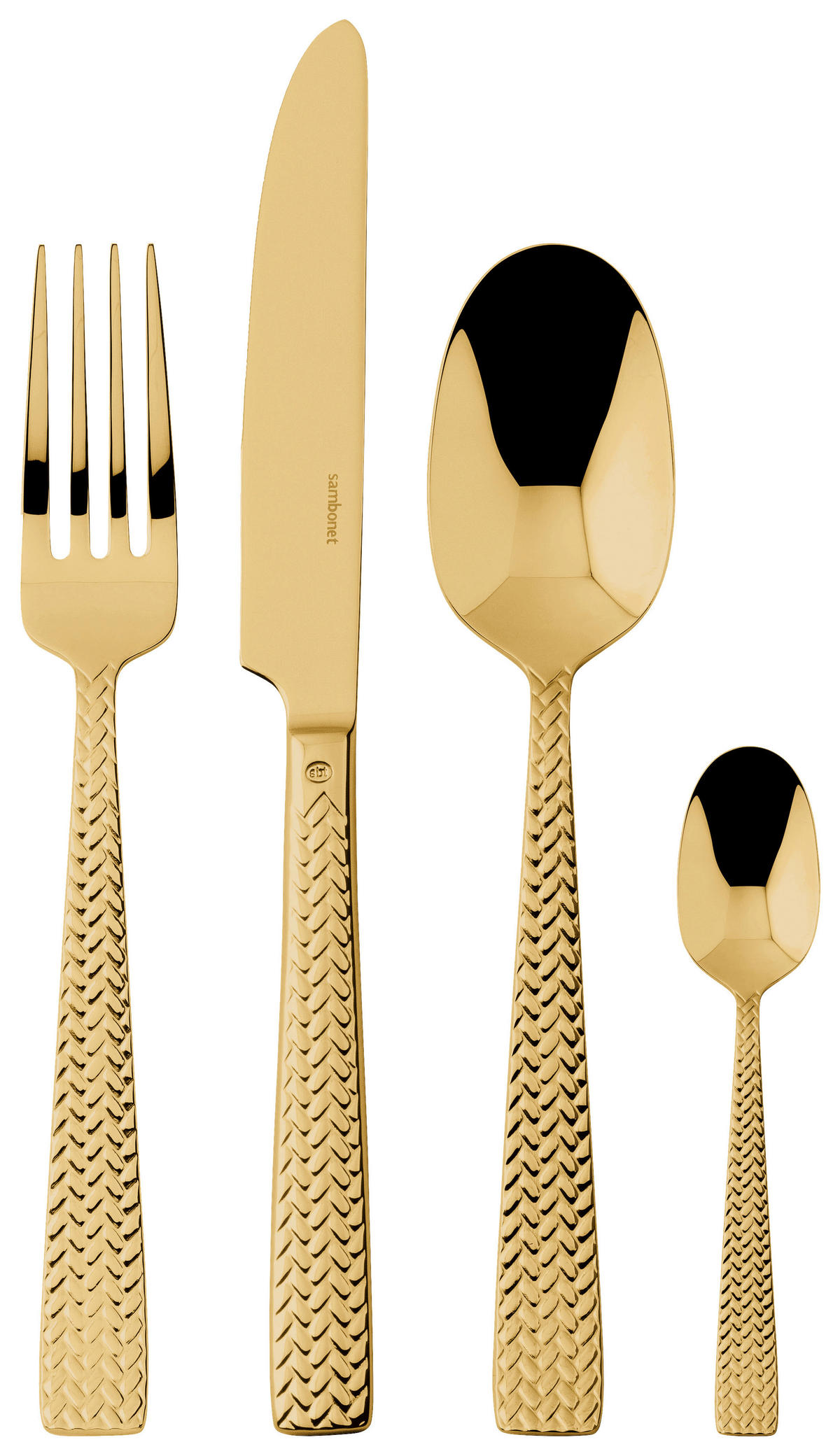 BESTECKSET 24-teilig Edelstahl  - Goldfarben, Basics, Metall - Sambonet