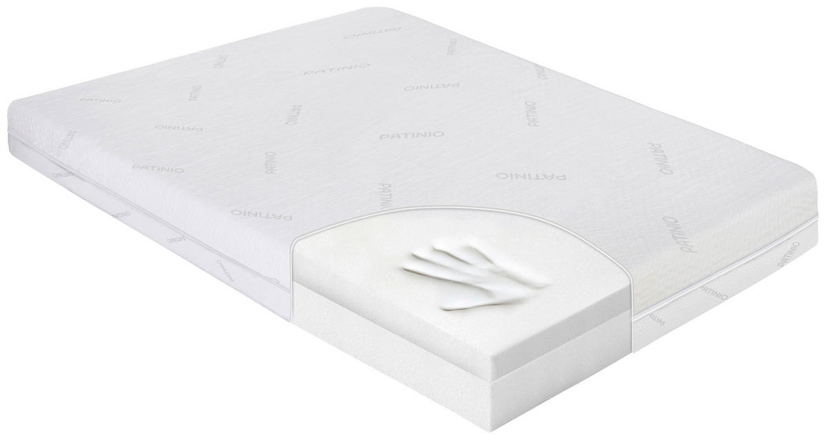 LAUFGITTERMATRATZE Viscoschaumkern, Polyurethanschaumkern Noah Memory 93/68/6 cm  - Weiß, Basics, Textil (93/68/6cm) - Patinio