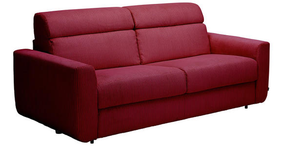 SCHLAFSOFA Cord Rot  - Rot/Schwarz, Design, Kunststoff/Textil (200/84/98cm) - Novel