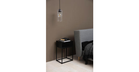 NACHTSCHRANK 40/61,5/30 cm - Schwarz, Design, Holzwerkstoff/Metall (40/61,5/30cm) - Carryhome