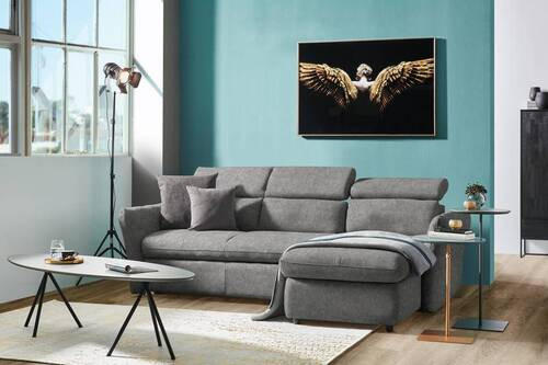 ECKSOFA in Mikrofaser Anthrazit  240/172 cm  - Anthrazit/Schwarz, Design, Kunststoff/Textil (240/172cm) - Stylife