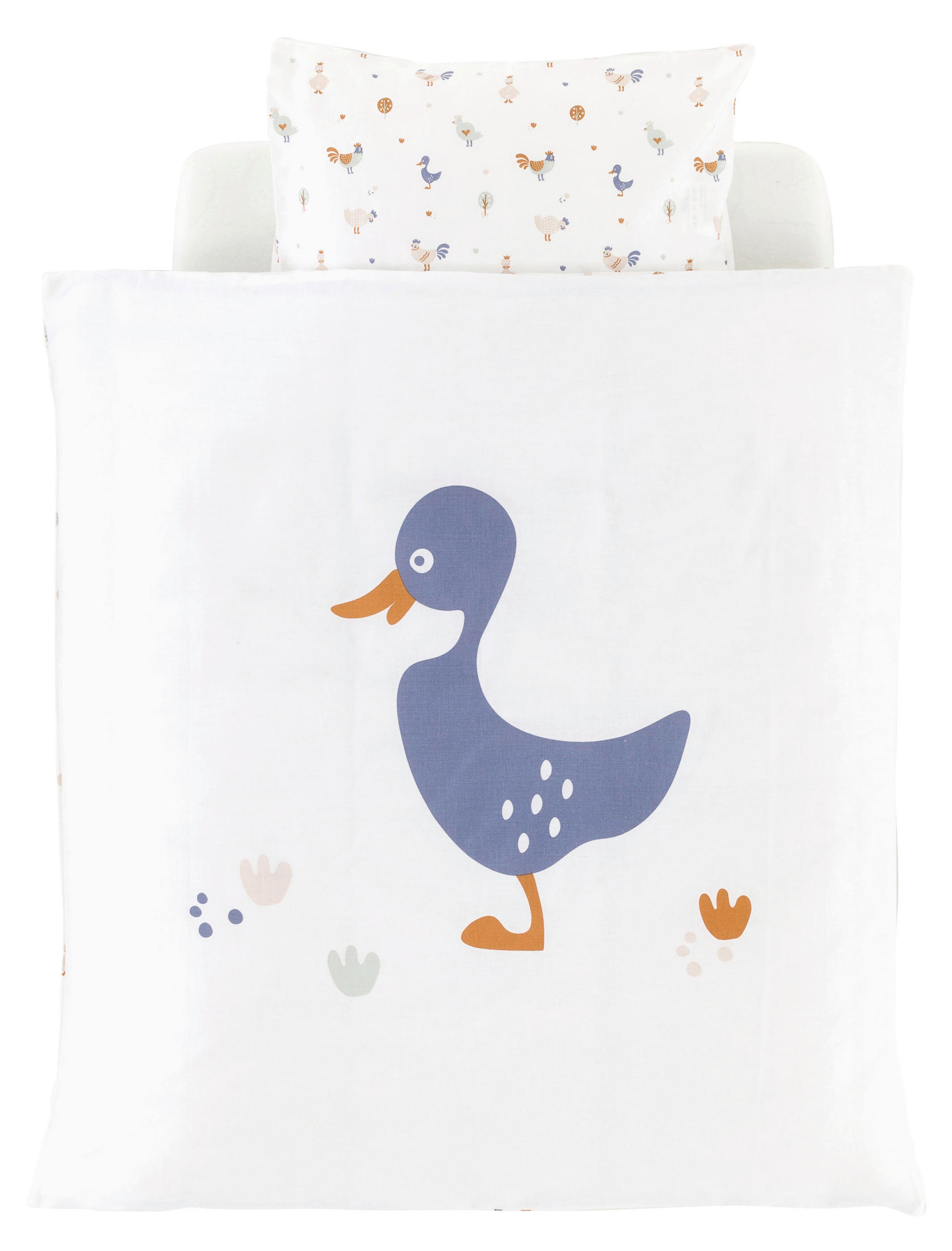 BABYBETTWÄSCHE KIKERIKI 80/80 cm  - Multicolor/Weiß, Basics, Textil (80/80cm) - Träumeland