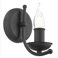 WANDLEUCHTE Lucy 17/18 cm  - Schwarz Hochglanz, KONVENTIONELL, Metall (17/18cm)