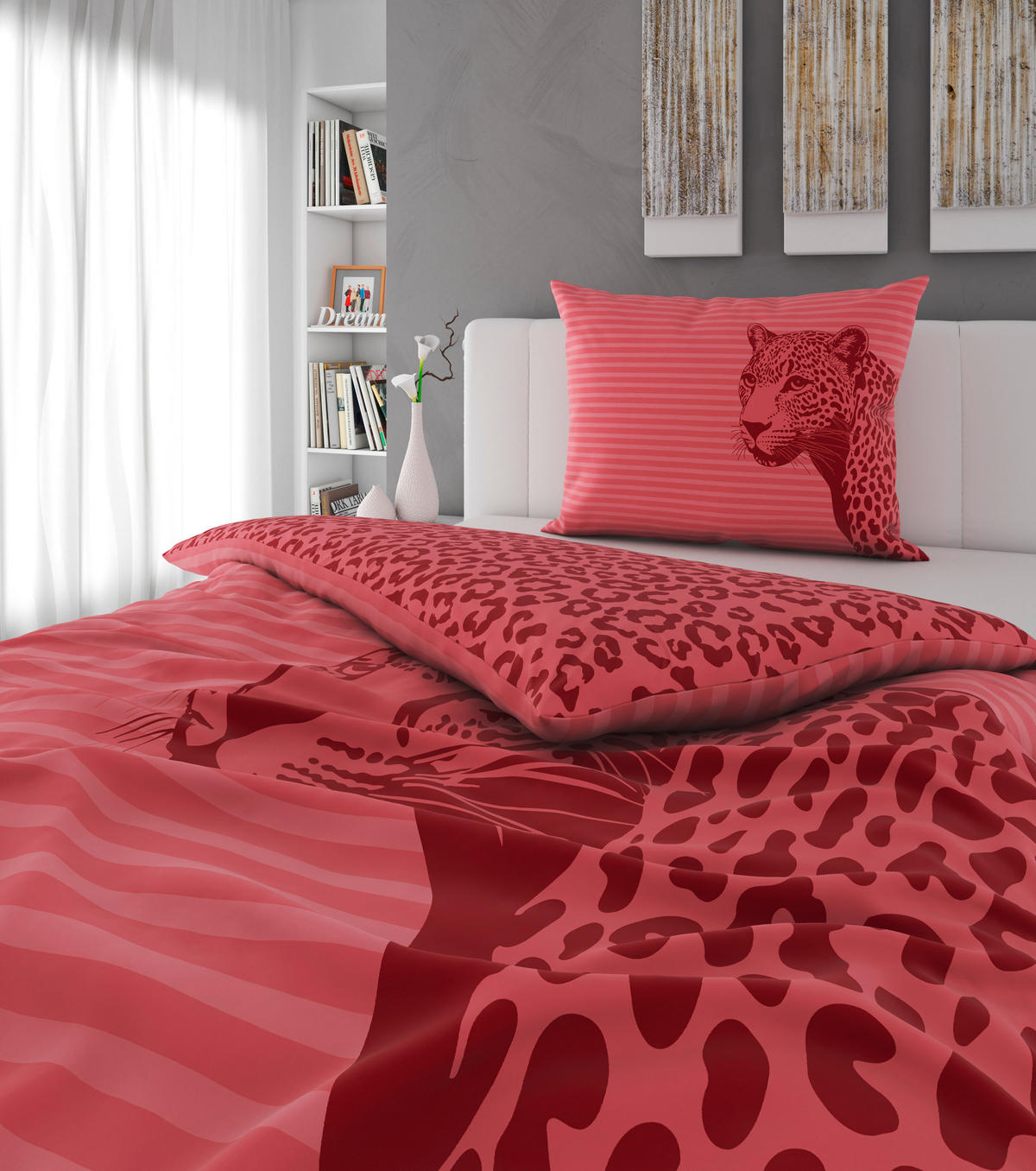 WENDEBETTWÄSCHE 2-teilig Satin 140/200 cm  - Rosa, Design, Textil (140/200cm) - Esposa