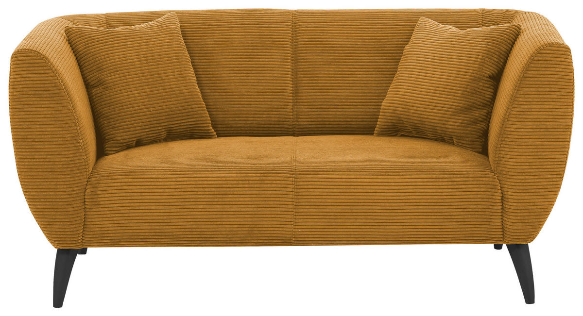 2-SITZER-SOFA Cord Goldfarben  - Goldfarben/Schwarz, MODERN, Holz/Textil (172/83/88cm) - MID.YOU