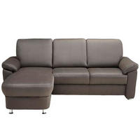 ECKSOFA Dunkelgrau Flachgewebe  - Chromfarben/Dunkelgrau, KONVENTIONELL, Textil/Metall (163/220cm) - Beldomo System