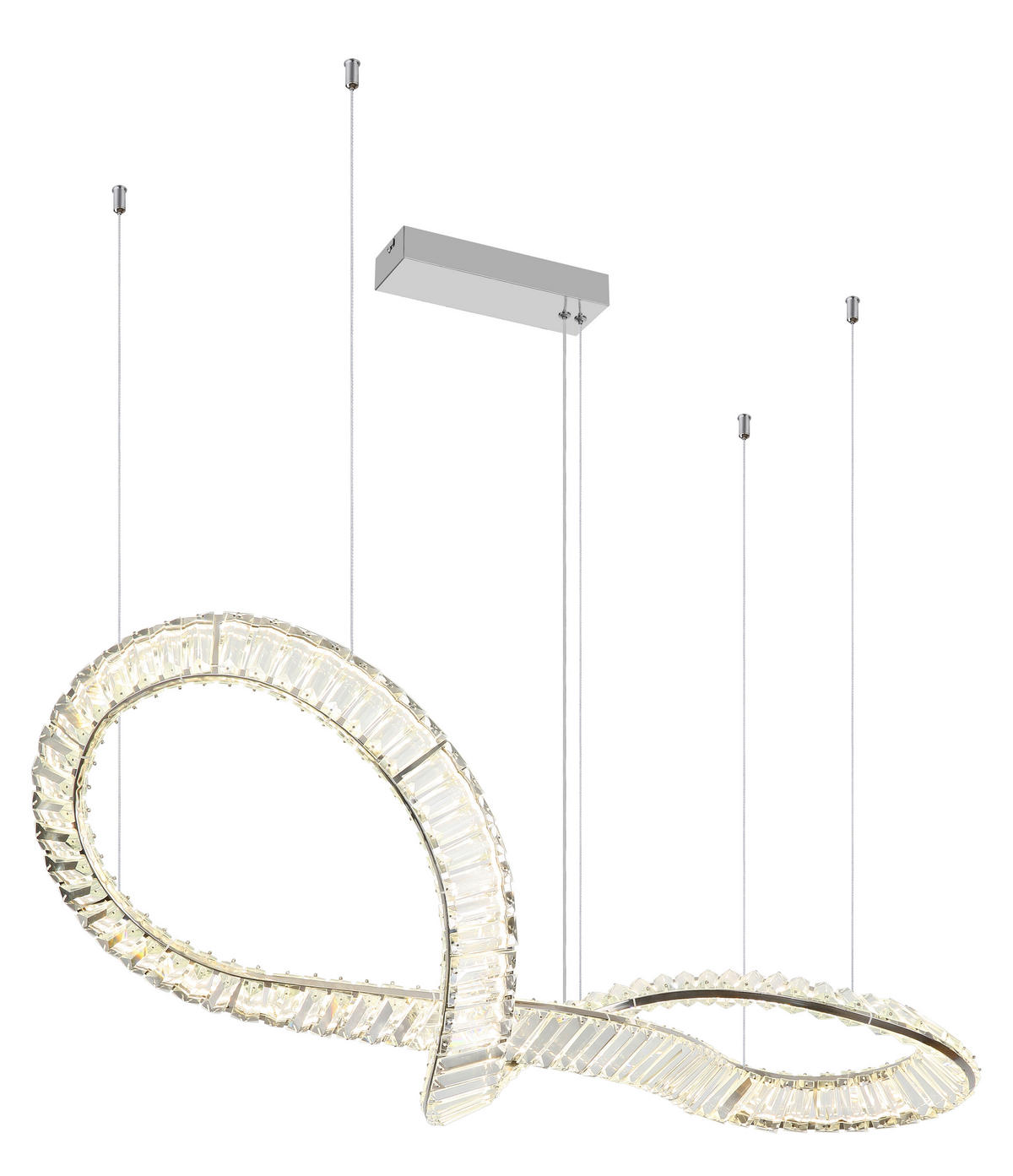 VISEČA LED-SVETILKA  NEIL //2700-6000 K/230 V/ - barve kroma/prozorno, Basics, kovina/steklo (110/33/120cm) - Globo