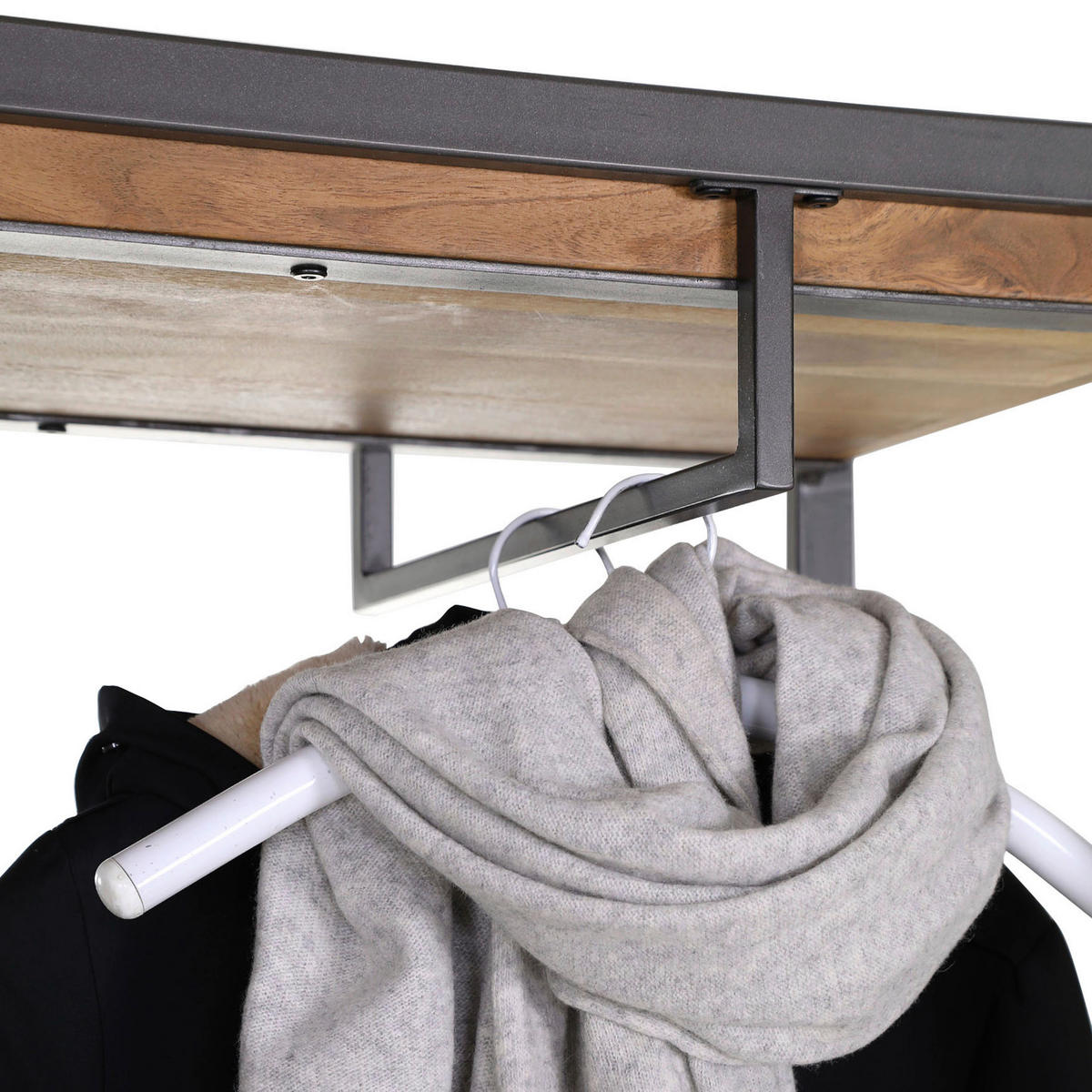 GARDEROBE  in 145/150/48 cm  - Anthrazit/Akaziefarben, Design, Holz/Metall (145/150/48cm)