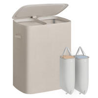 WÄSCHEKORB - Beige, Basics, Kunststoff/Textil (56/70/40,5cm)