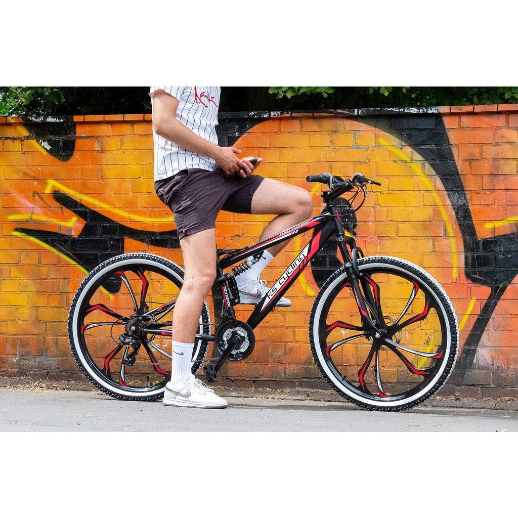 Thumbnail - Atrigo Mountainbike Fully Scrawler 601M, Rot, Schwarz, Metall, 139x80x21 cm, Freizeit, Sport & Fitness, Fahrräder, Mount...