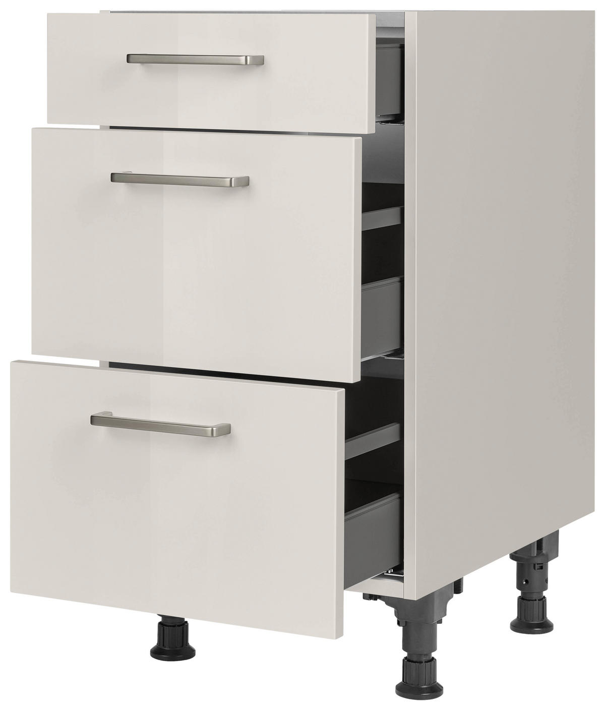 SCHUBKASTENUNTERSCHRANK 45/87/56 cm  in Hellgrau  - Edelstahlfarben/Hellgrau, MODERN, Holzwerkstoff/Metall (45/87/56cm) - Nobilia